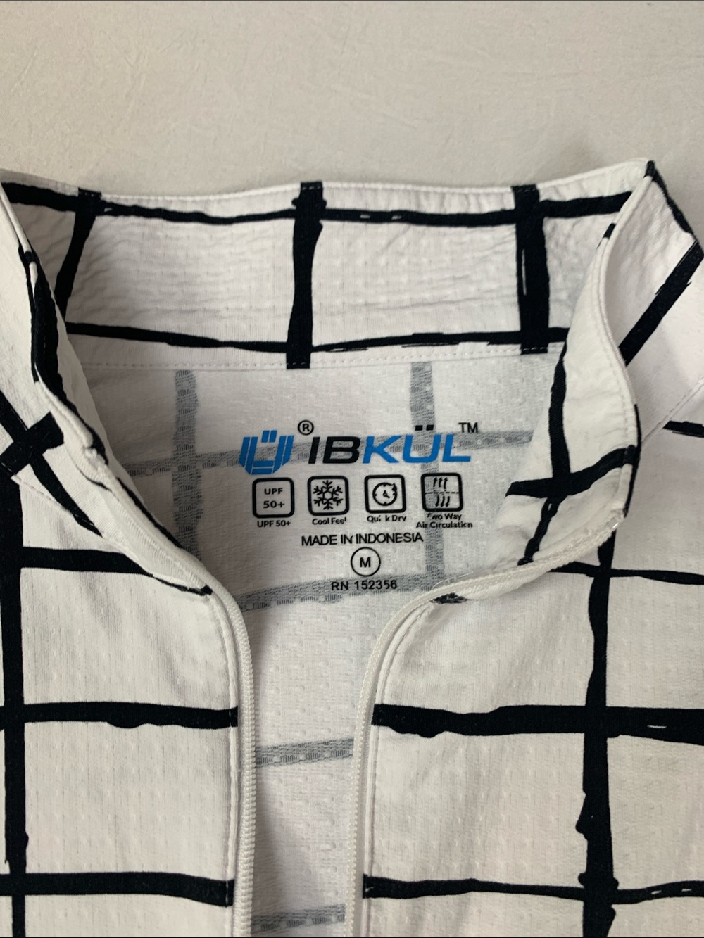 IBKUL Women’s UPF50 Athleisure Performance Top Windowpane Sz M Tennis Pickleball - Picture 2 of 7